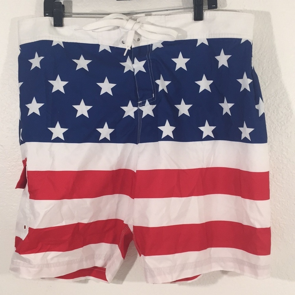 Walnut & 39th Mens Board Shorts American Flag